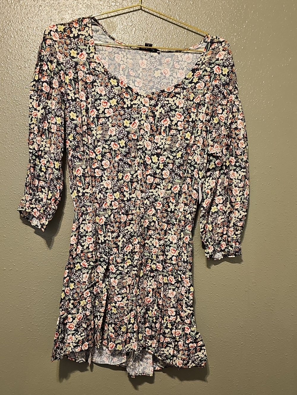 O'neill Floral Smocked Waist Mini Dress
